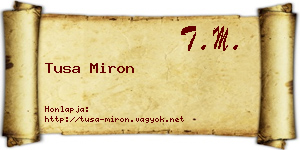 Tusa Miron névjegykártya
